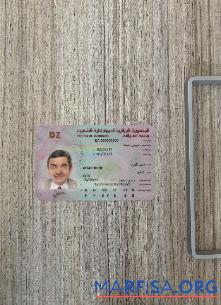 Printable Algeria driving license photolook real example